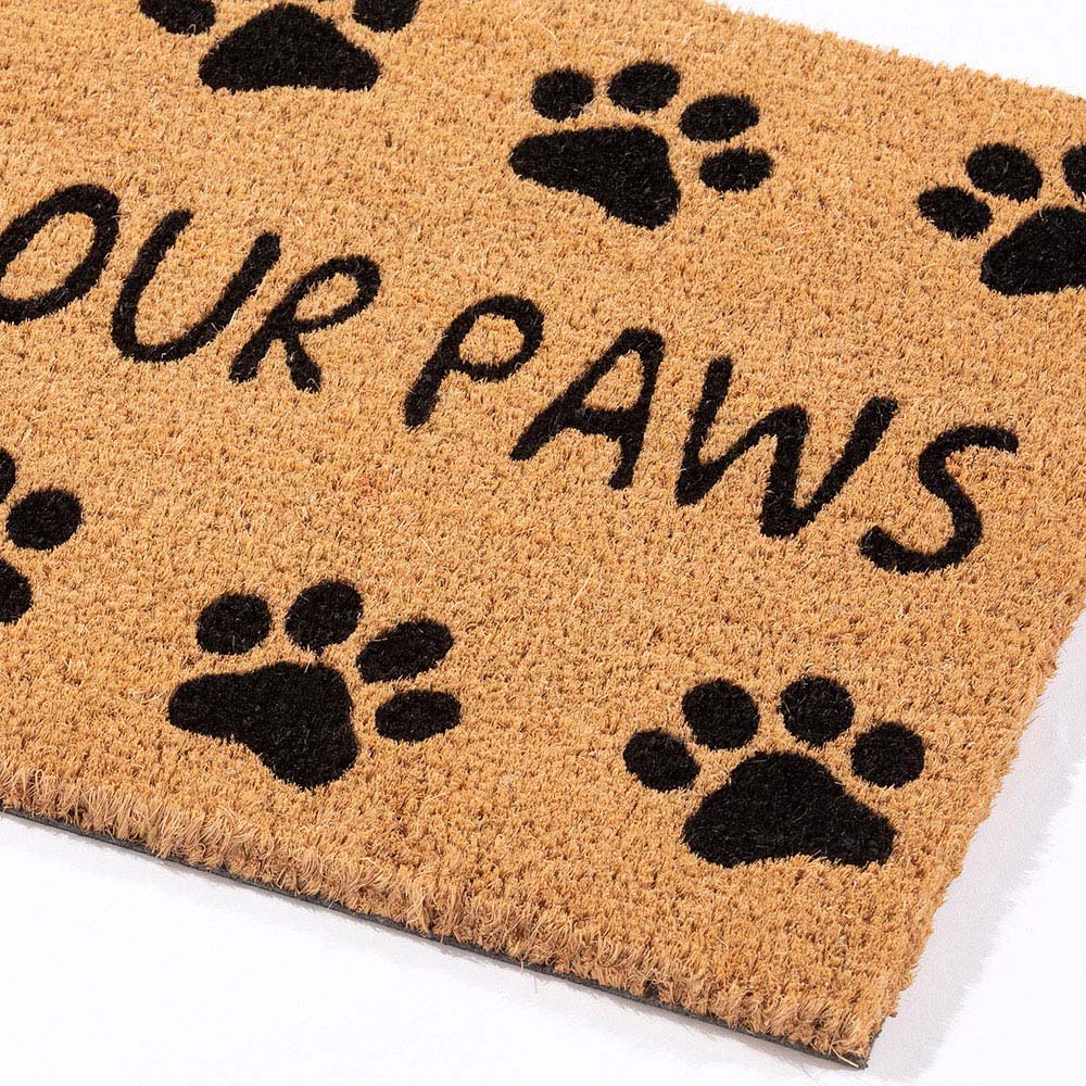 Eselle Astley Wipe Your Paws Printed Black Coir Door Mat 40 x 60cm Image 3