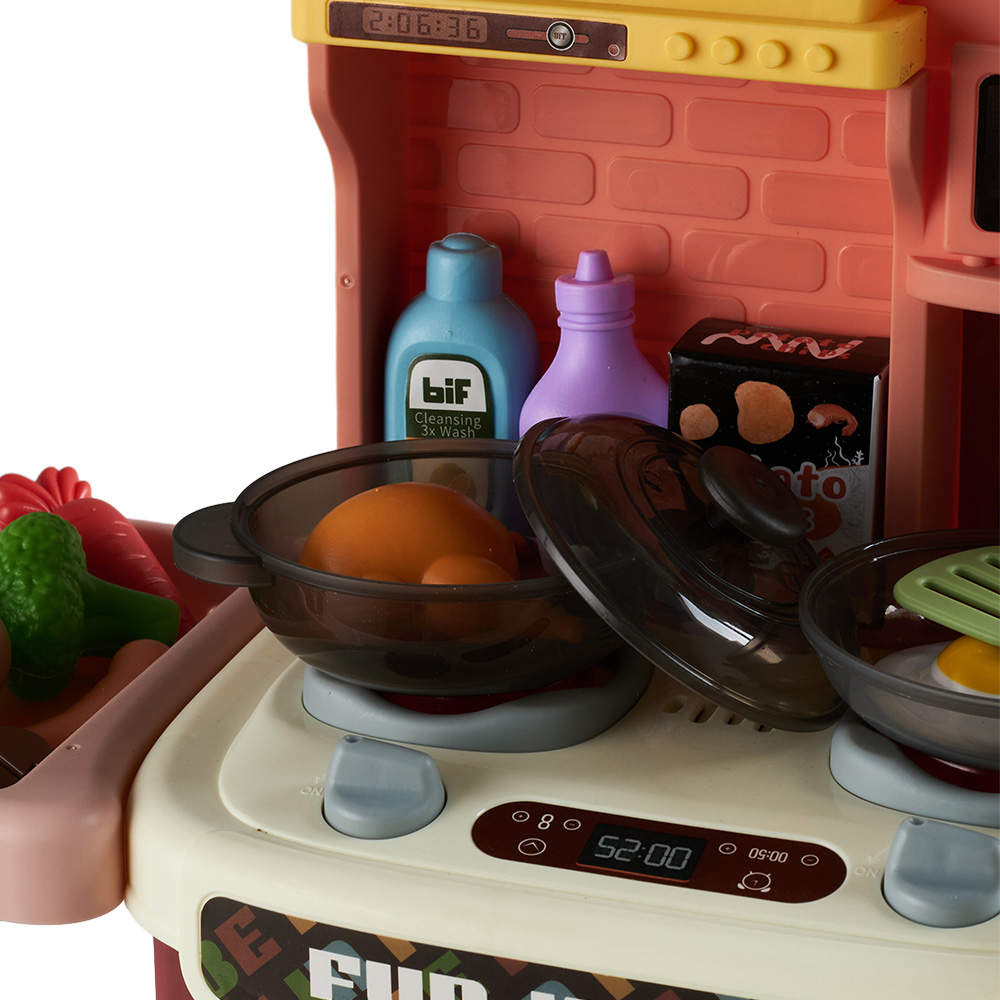 Tommy Toys Kids Red Kitchen Play Set with Music and Light Image 5