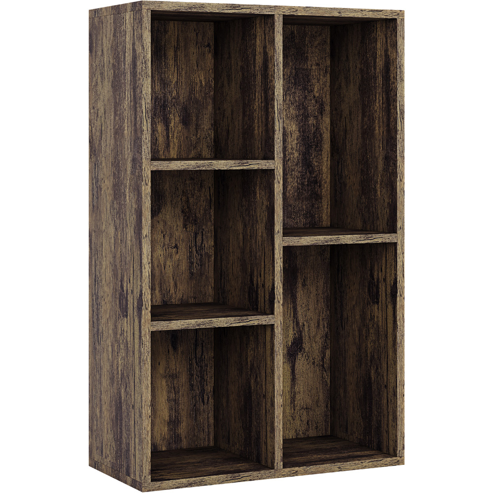 VIDA DESIGNS 5 Shelf Dark Wood Cube Storage Unit Image 2
