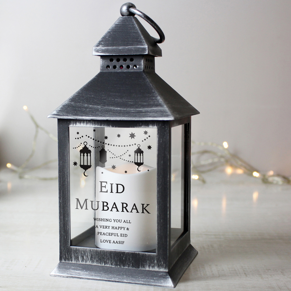 Personalised Memento Personalised Eid and Ramadan Black Lantern Image 3