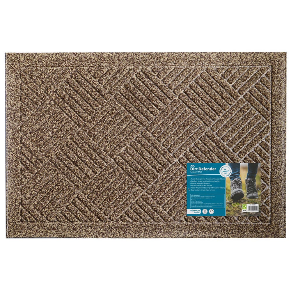 JVL Dirt Defender Beige Square Door Mat 40 x 60cm Image 3