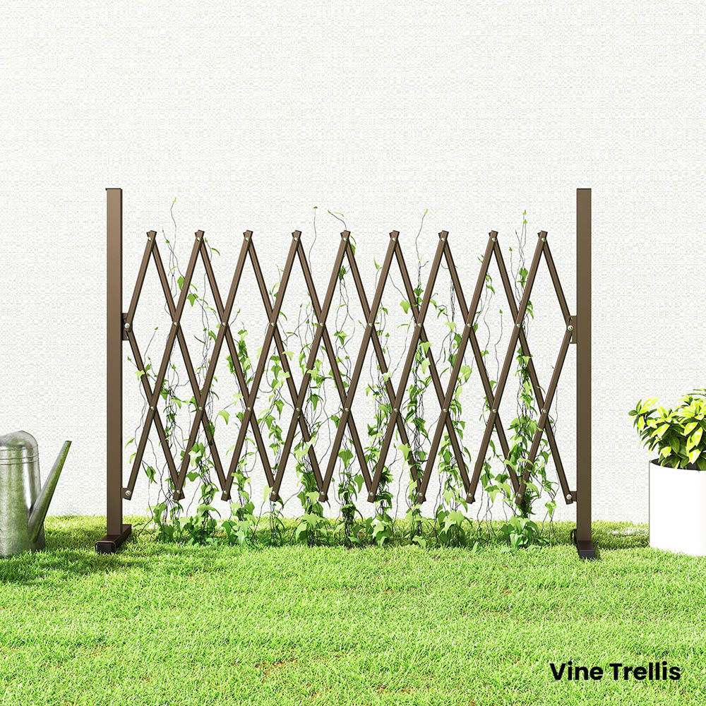 Outsunny 104 x 250cm Dark Brown Aluminium Alloy Movable Pet Safety Fence Image 3