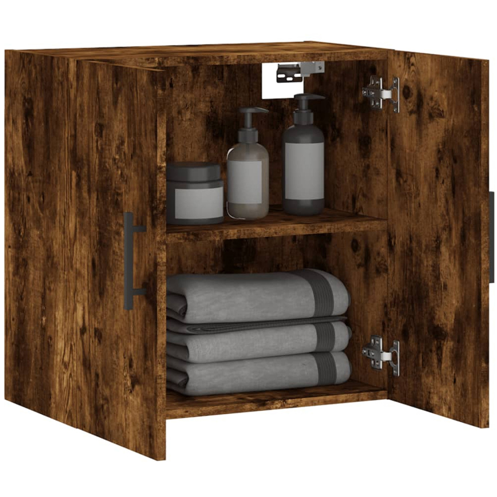 vidaXL 2 Door Smoked Oak Wall Cabinet Image 4