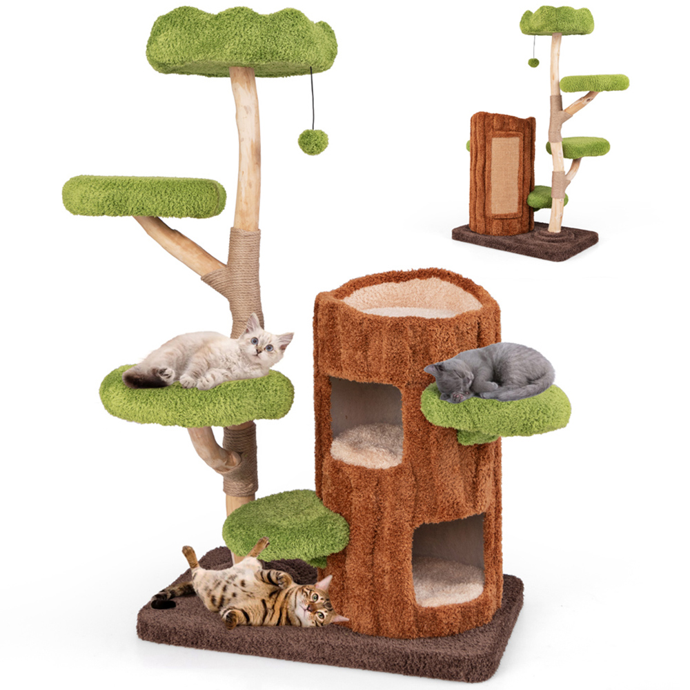 Costway Brown Multi Level Cat Tree Tower Image 3