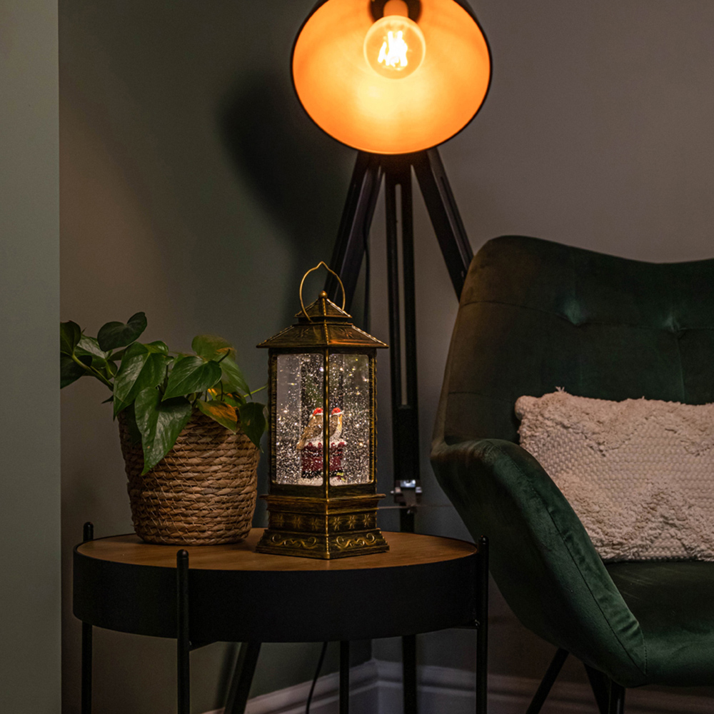 Samuel Alexander Robin with Santa Hat Dual Powered Light Up Christmas Water Spinner 28cm Image 6