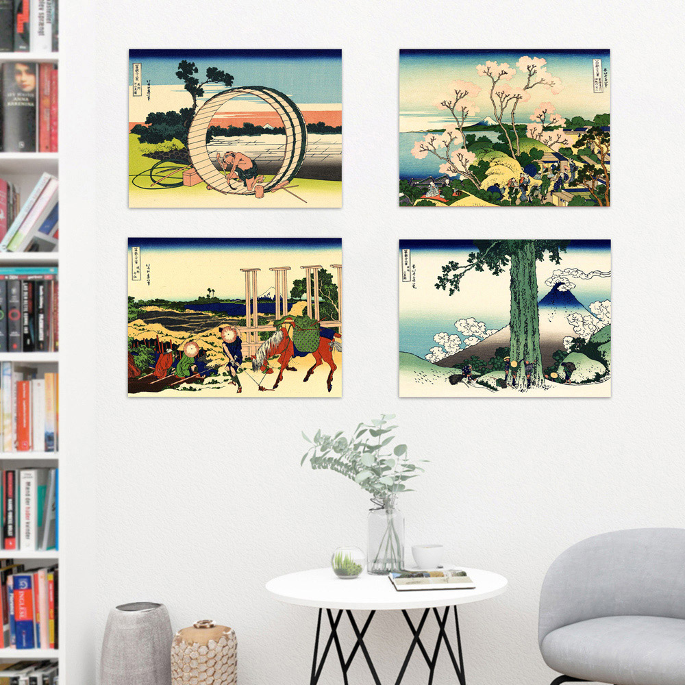 Artery8 Hokusai Views Mount Fuji Goten Yama Hill Mishima Pass Wall Art Print 30 x 41cm 5 Pack Image 4