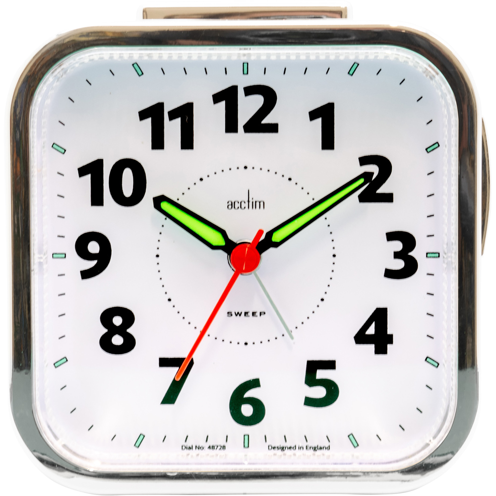 Acctim Otis Titanium Non-Ticking Sweep Bell Alarm Clock 10cm Image 2