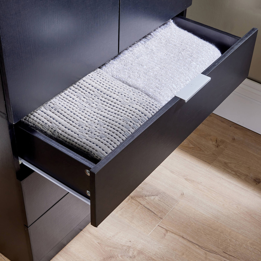 Home Source 2 Door 3 Drawer Black Wardrobe Image 3