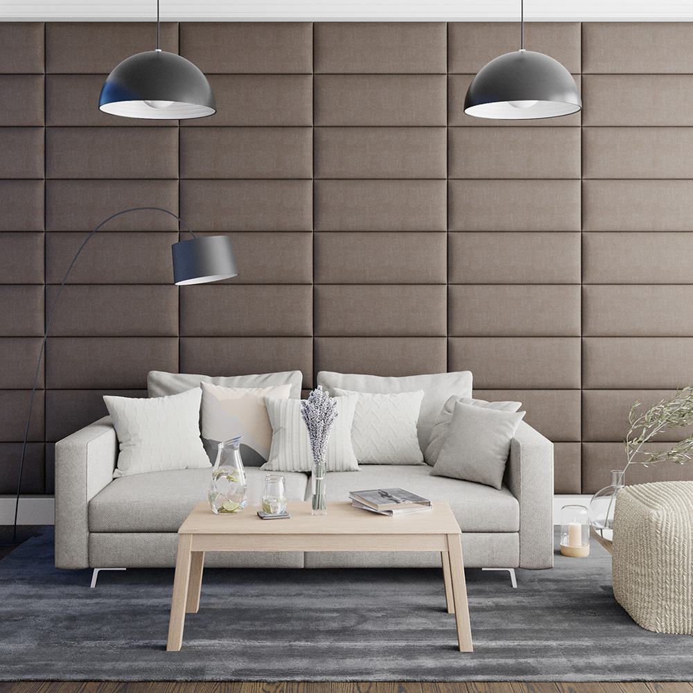 Aspire EasyMount Slate Malham Weave Upholstered Wall Mounted Headboard Panels 8 Pack Image 3