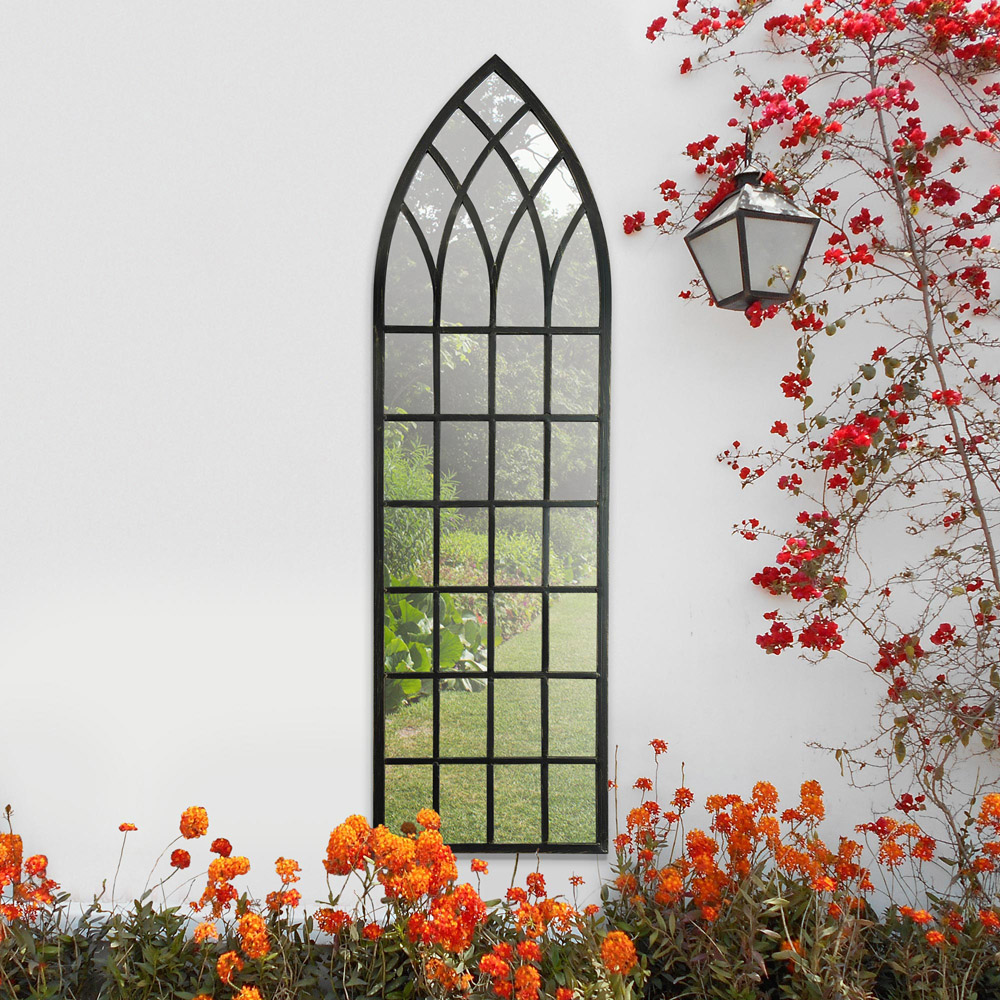 MirrorOutlet Somerley Rustic Arched Garden Mirror 160 x 47.5cm Image 2