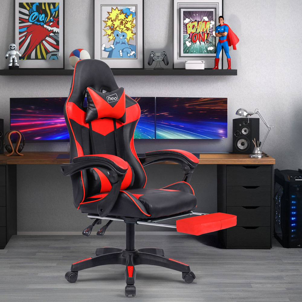 Neo Red PU Leather Office Chair Image 6
