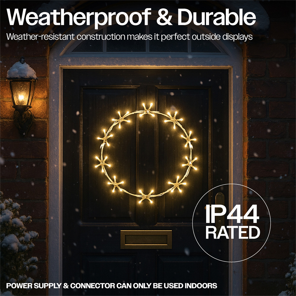 Xmas Haus 78 Warm White LED Metal Ring Light 44cm Image 4