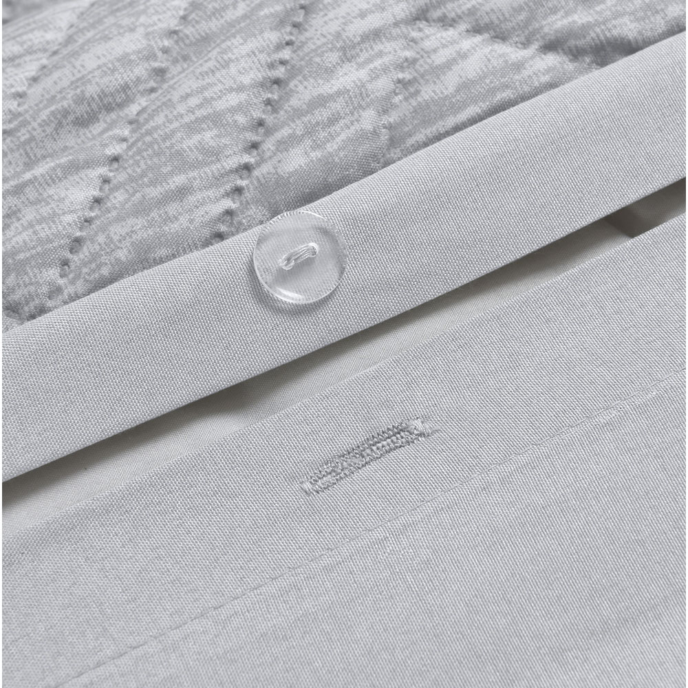 Home Republic King Size Hudson Grey Duvet Cover Set Image 2