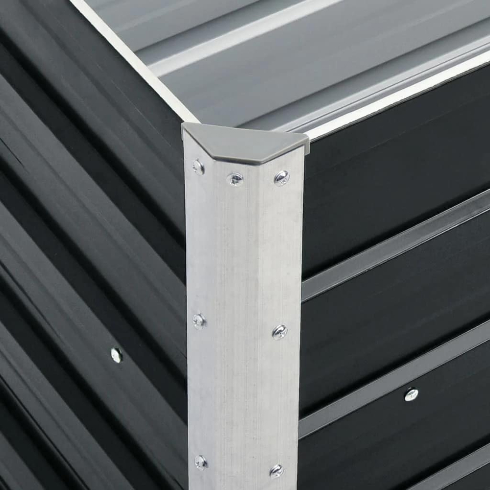 vidaXL Anthracite Galvanised Steel Raised Garden Bed 77 x 40 x 240cm Image 5