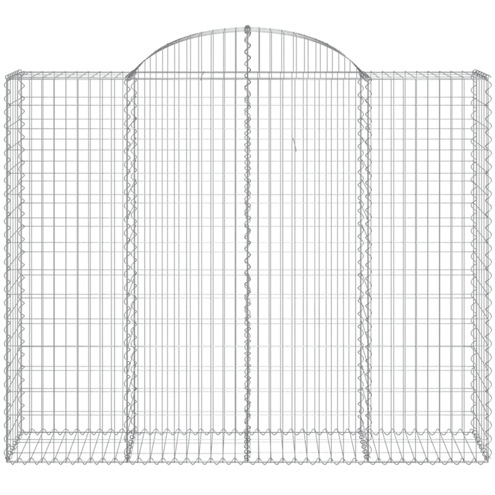 vidaXL Silver Galvanised Iron Gabion Basket 200 x 50 x 160/180cm 8 Pack Image 2