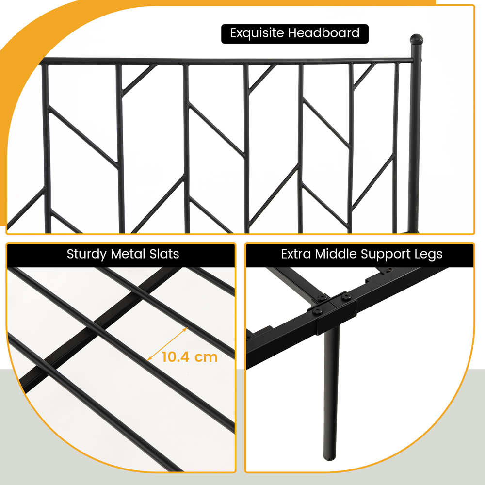 Costway Single Black Metal Bed Frame Image 7