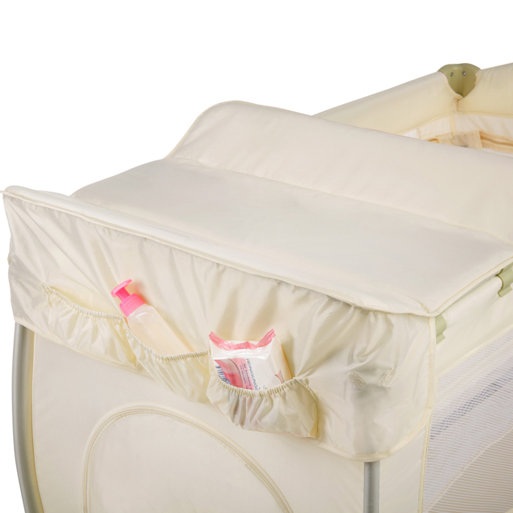 tectake Kids Beige Dog Travel Cot with Changing Mat Image 2