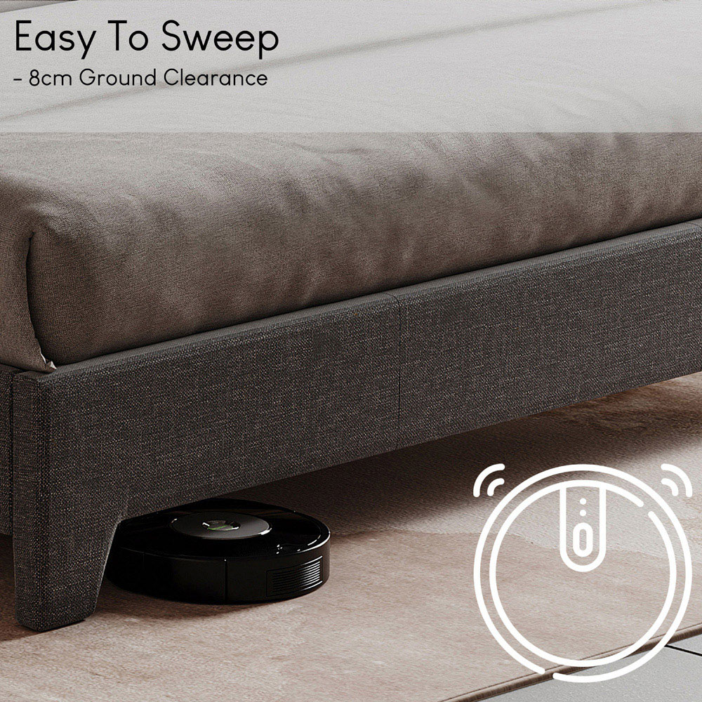 Vida Designs Victoria Double Dark Grey Linen Bed Frame Image 5