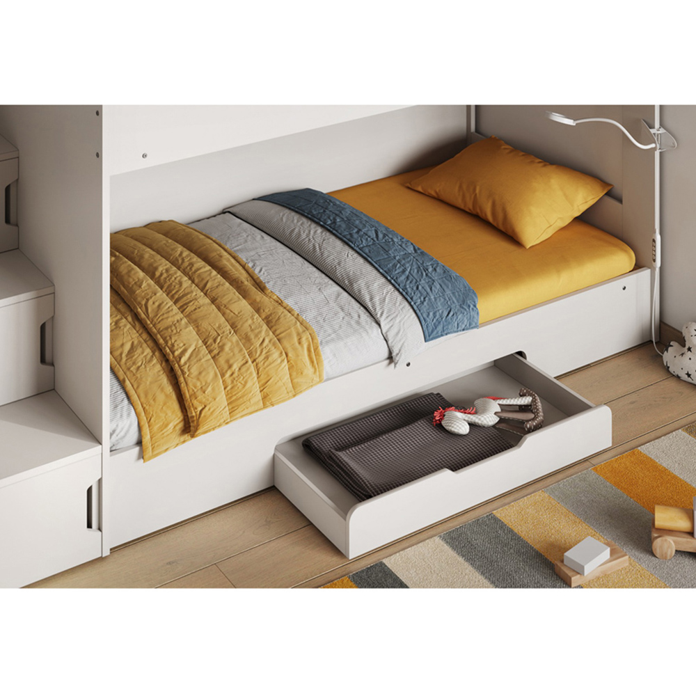 Flair Slick White Staircase Bunk Bed with Storage Image 6