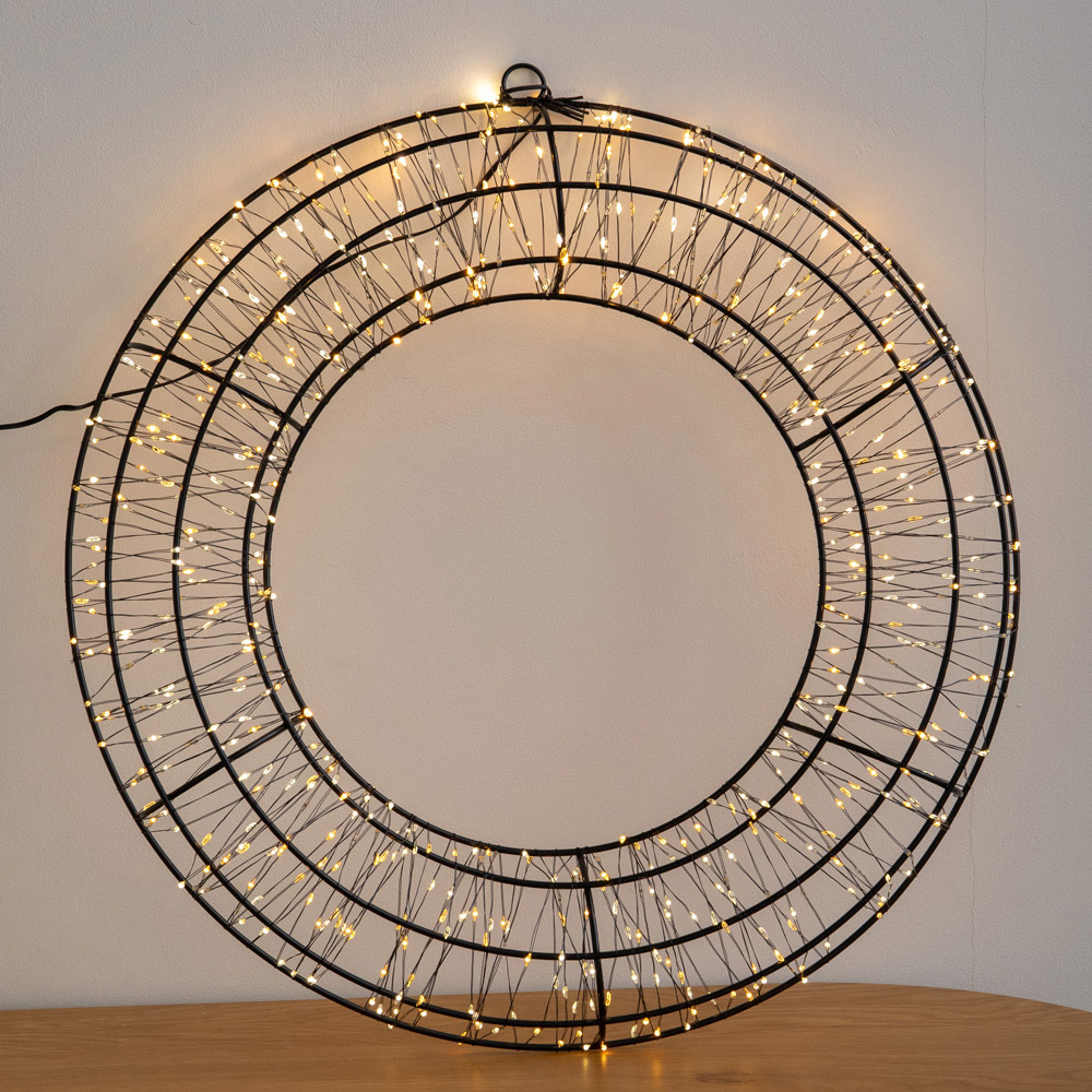 Samuel Alexander 720 Warm White LED 3D Metal Christmas Wreath 50cm Image 5