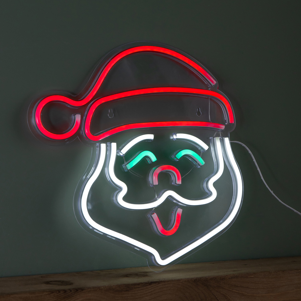 Samuel Alexander Multicolour LED Light Up Christmas Santa Neon Sign 35cm Image 3