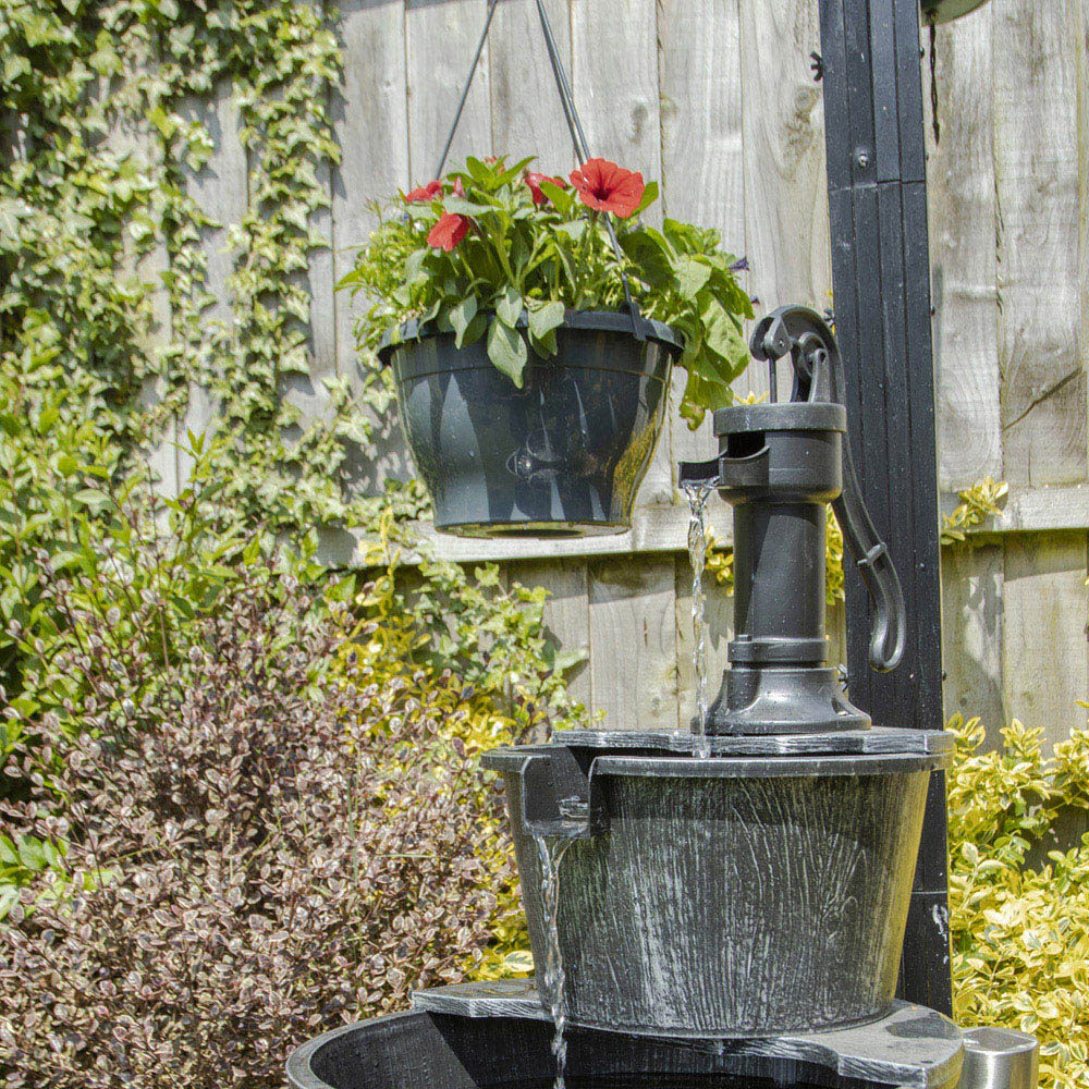 Gardenkraft 3 Tier Antique Silver Barrel Water Feature Image 5