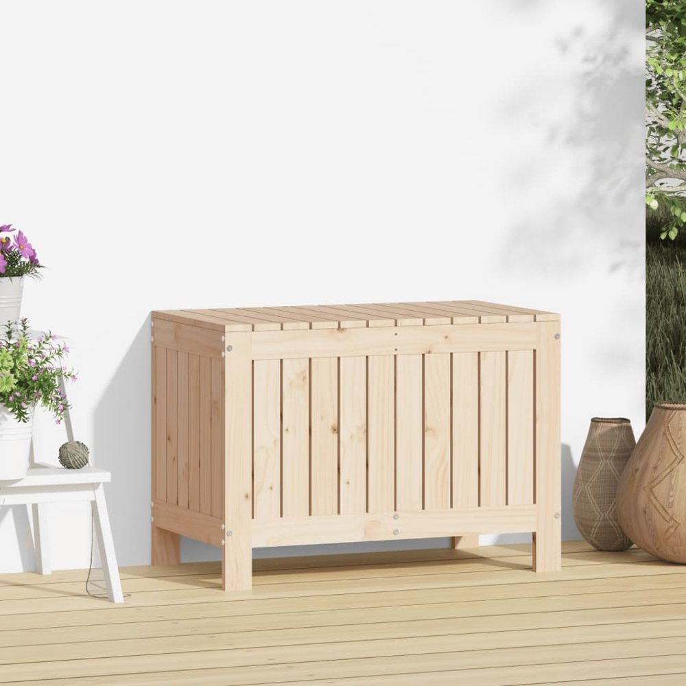 vidaXL 54 x 76 x 42.5cm Brown Pine Wood Garden Storage Box Image 2