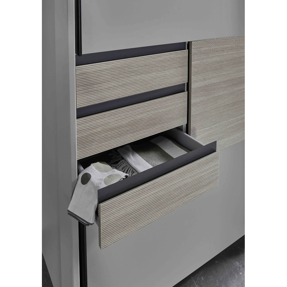 TJ'S Bremen 2 Door 3 Drawer Sahara Grey Sliding Wardrobe 180cm Image 5