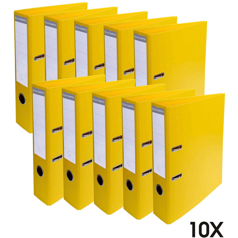 Exacompta PremTouch A4 Yellow PVC Level Arch File 10 Pack | Wilko