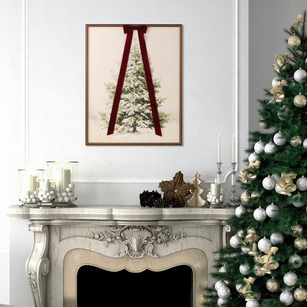 Vintage Bow Tree Hand Painted Framed Art Image 9