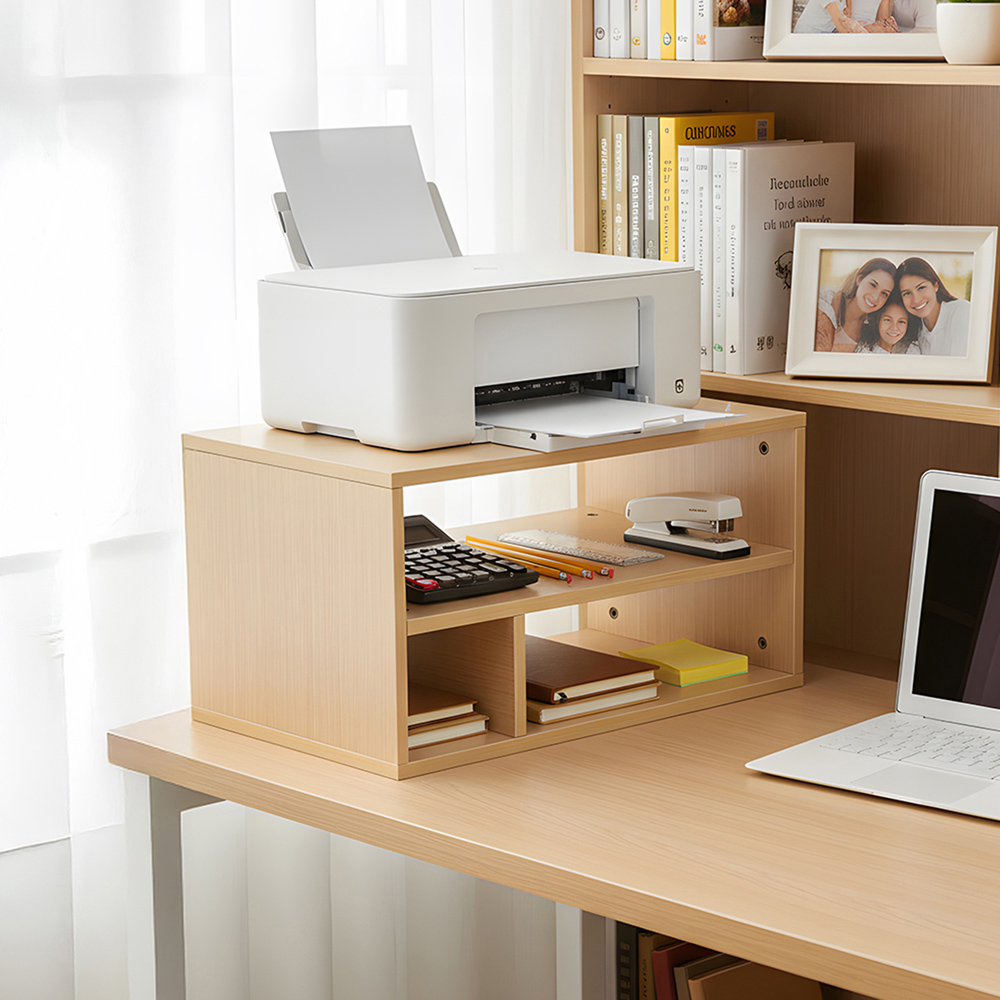 Living and Home 3 Shelf Natural Desktop Printer Stand Image 7