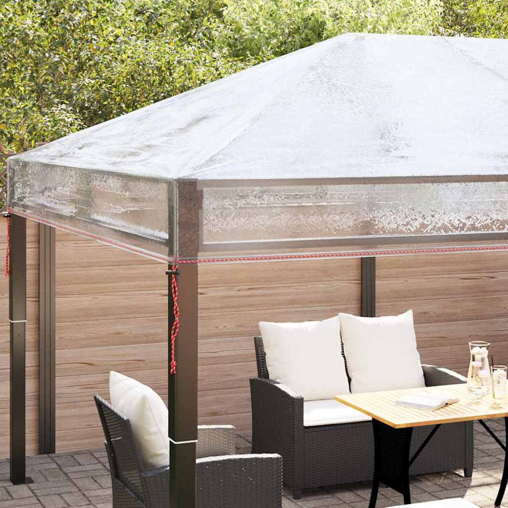 vidaXL 4 x 3m Transparent Single Tier Roof Gazebo Replacement Canopy Image 5