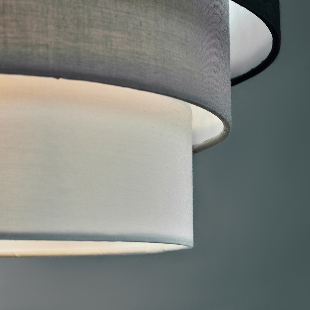 ValueLights Aztec 3 Tier Black Fabric Ceiling Light Shade Image 6