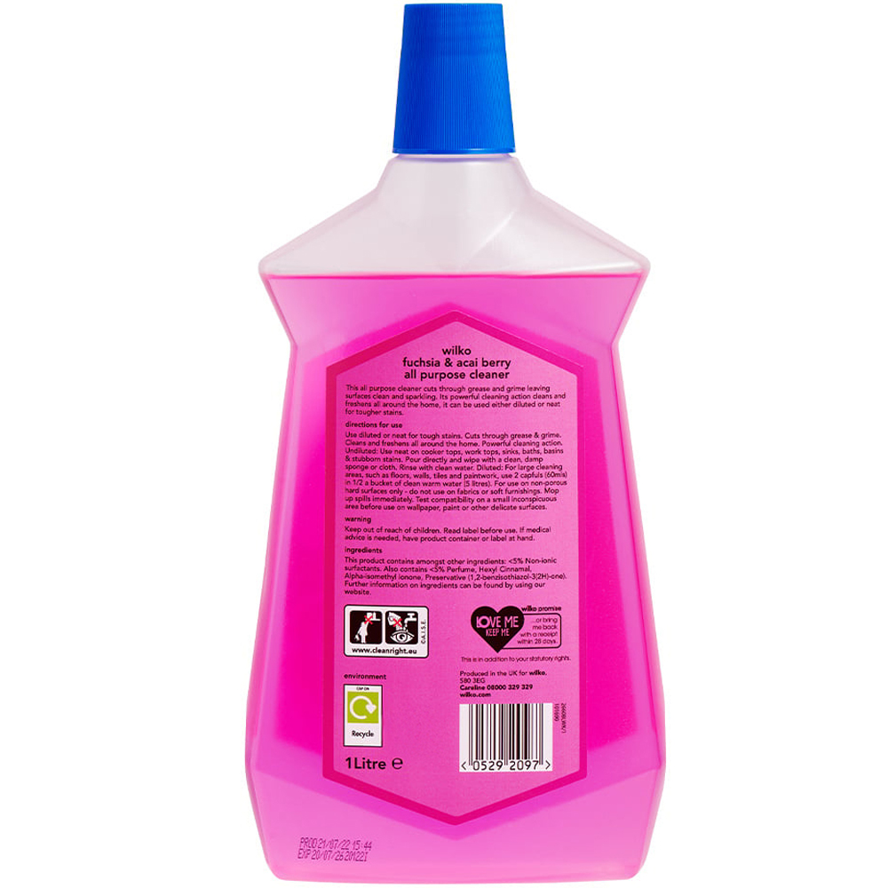 Wilko Fuchsia and Acai Berry All Purpose Cleaner 1L Image 2
