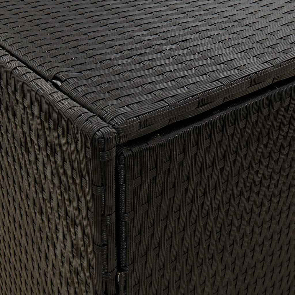 vidaXL 2 Door Black PE Rattan Garden Storage Cabinet Image 5
