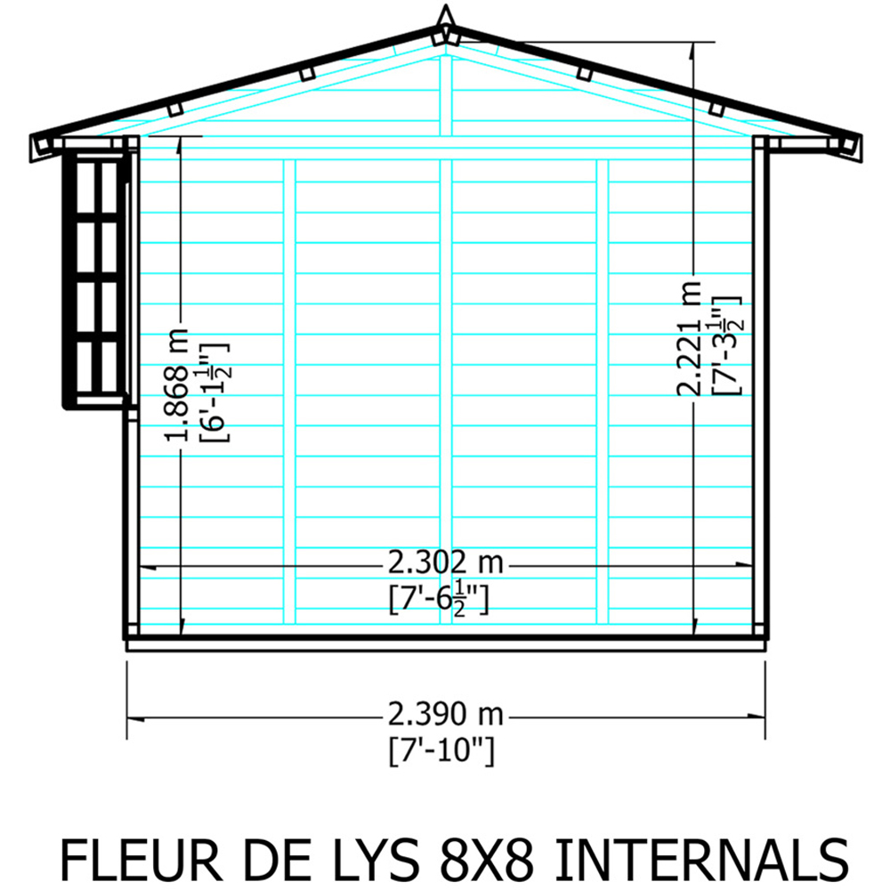 Shire Fleur De Lys 8 x 8ft Double Door Shiplap Apex Summerhouse Image 5