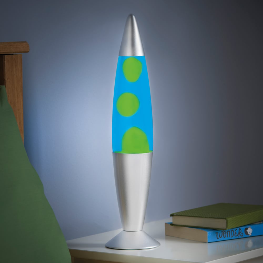 Global Gizmos Blue Liquid and Green Wax Lava Lamp 16 inch Image 2
