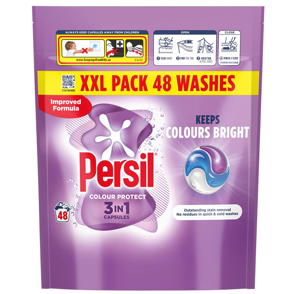 Persil Colour Protect 3 in 1 Washing Capsules 48 Washes 1.012kg 2 Pack Image 2