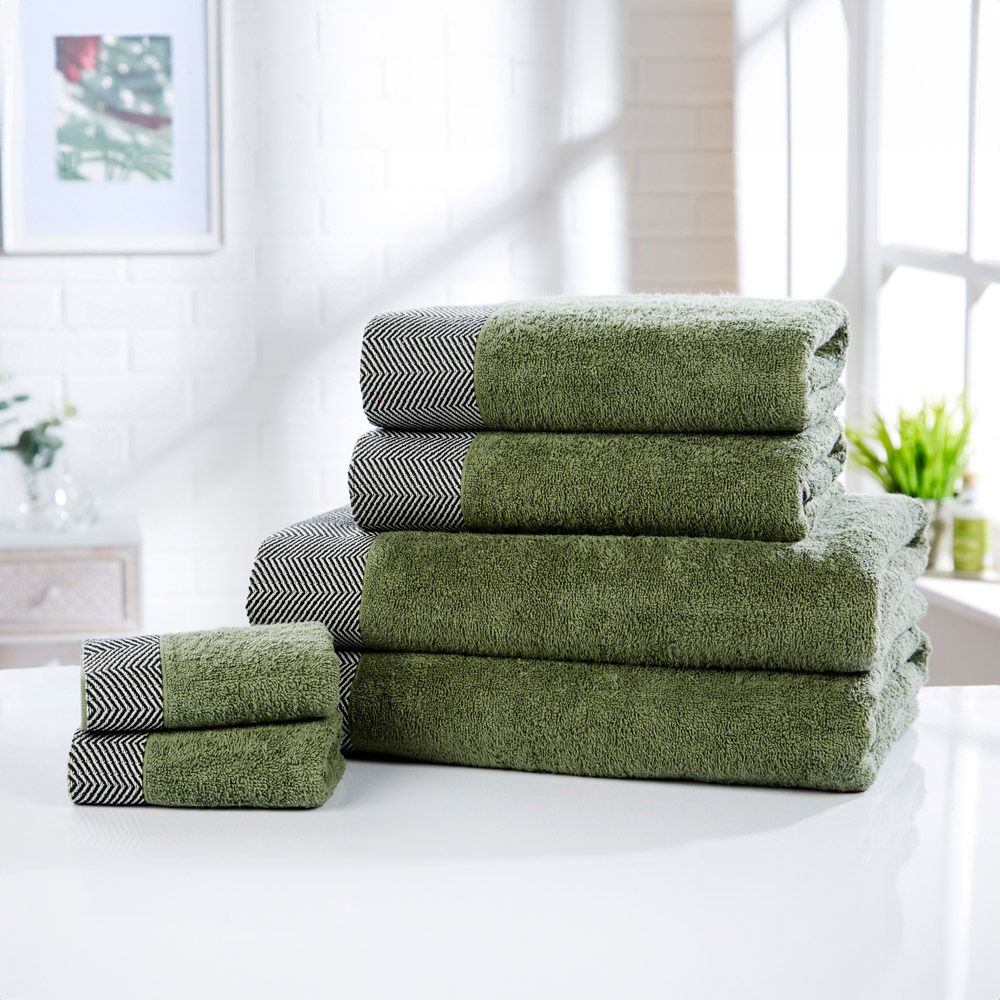 Rapport Home Tidal Green Cotton Hand Towel Image 2