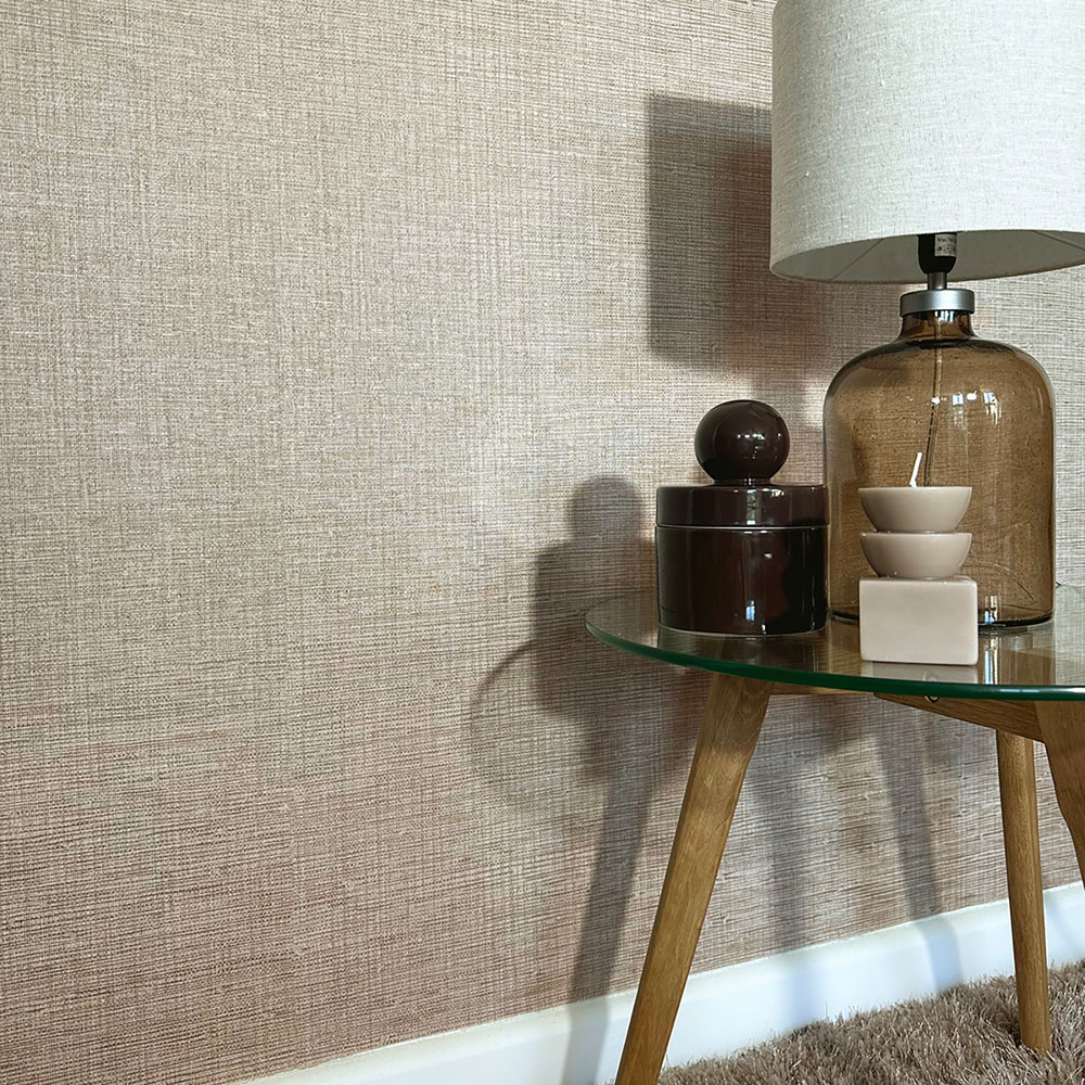 Belgravia Decor Grasscloth Texture Beige Vinyl Wallpaper Image 4