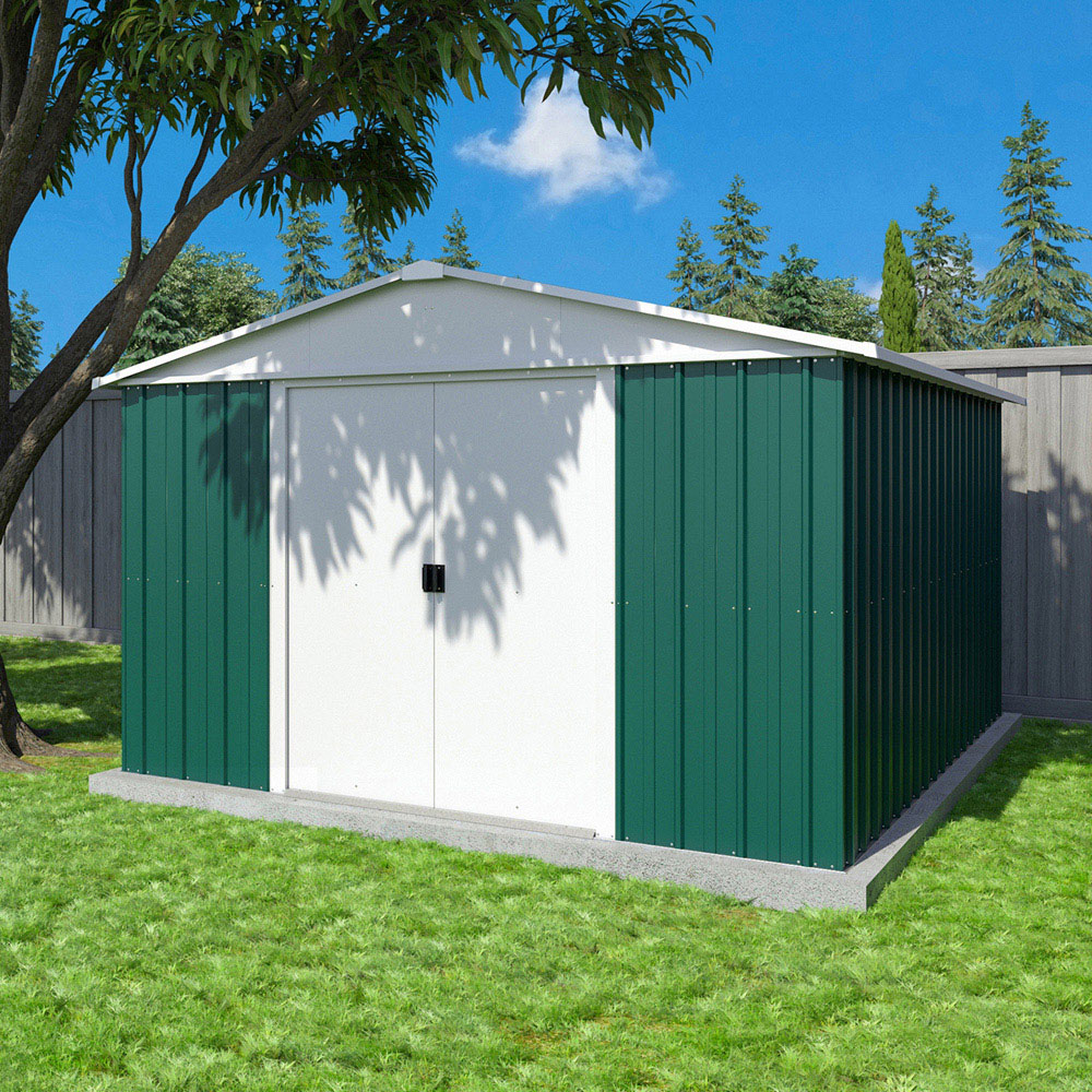 Yardmaster 10 x 13ft Emerald Green Apex Metal Storage Shed Image 2