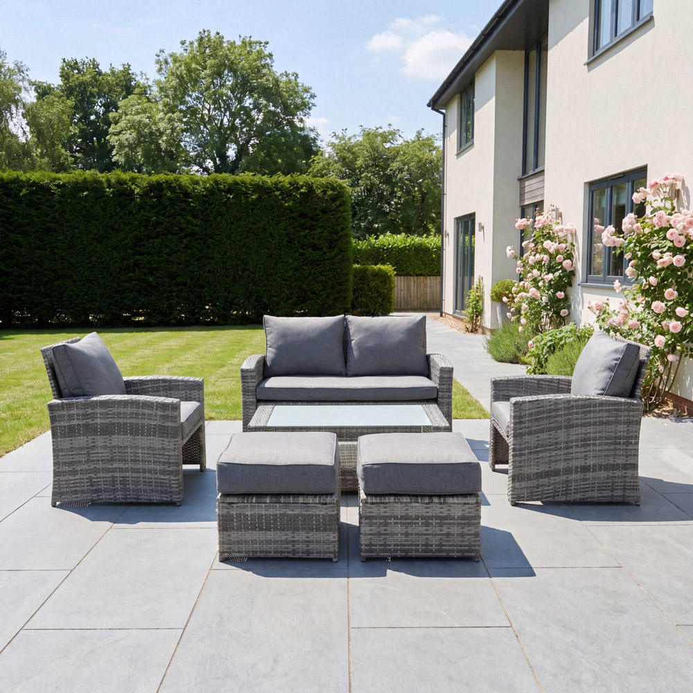 Artemis Home Dovera 6 Seater Grey Rattan Patio Set Image 2