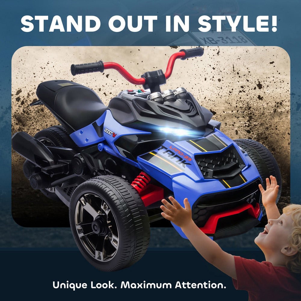 Tommy Toys Kids Blue Ride On Electric ATV Quad Bike 12V Image 7