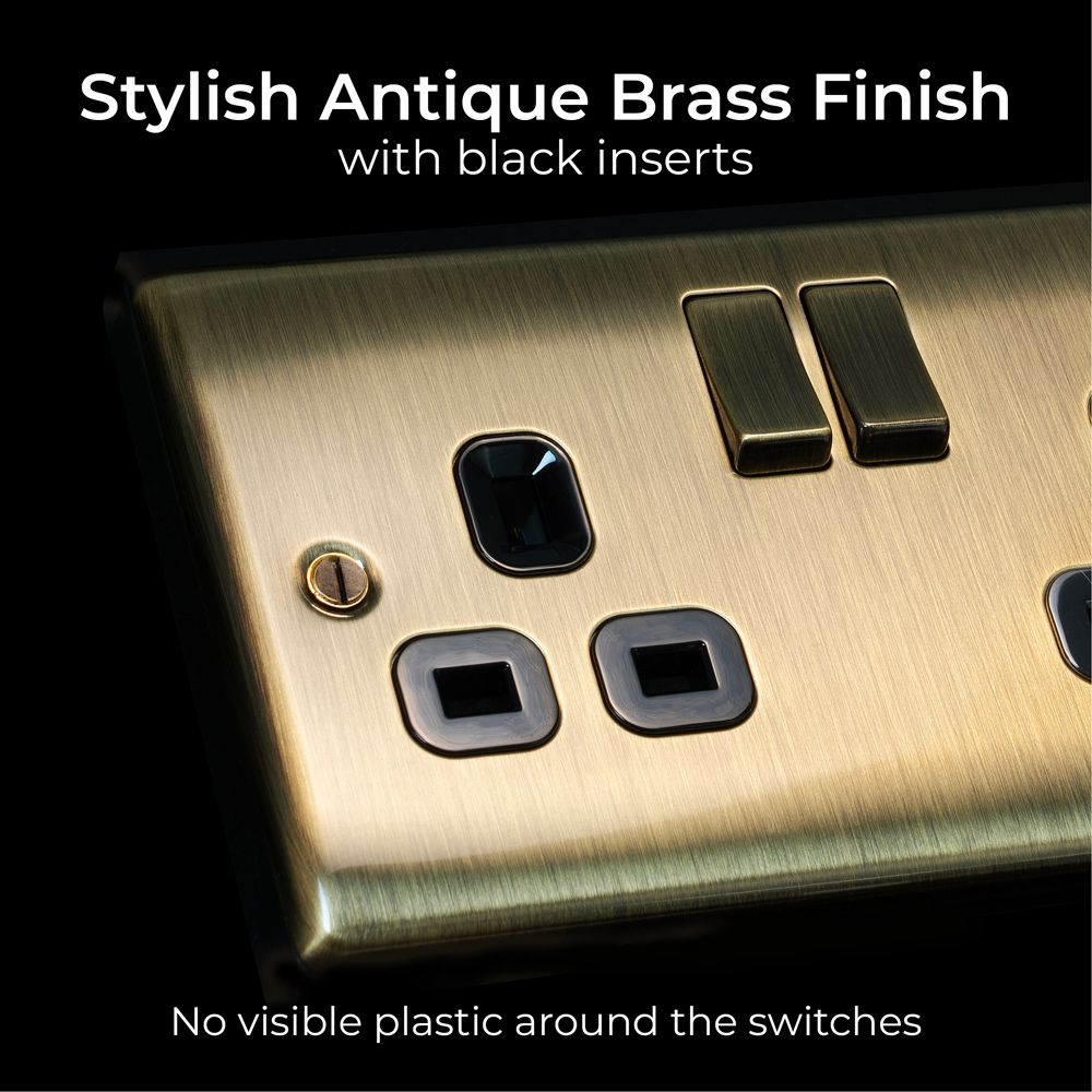 BG Nexus 13A Antique Brass Double Switched Socket 5 Pack Image 8