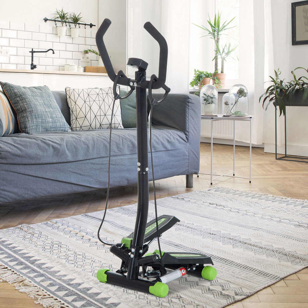 HOMCOM Compact Steel Frame Stepper Machine with Resistance Bands Image 2