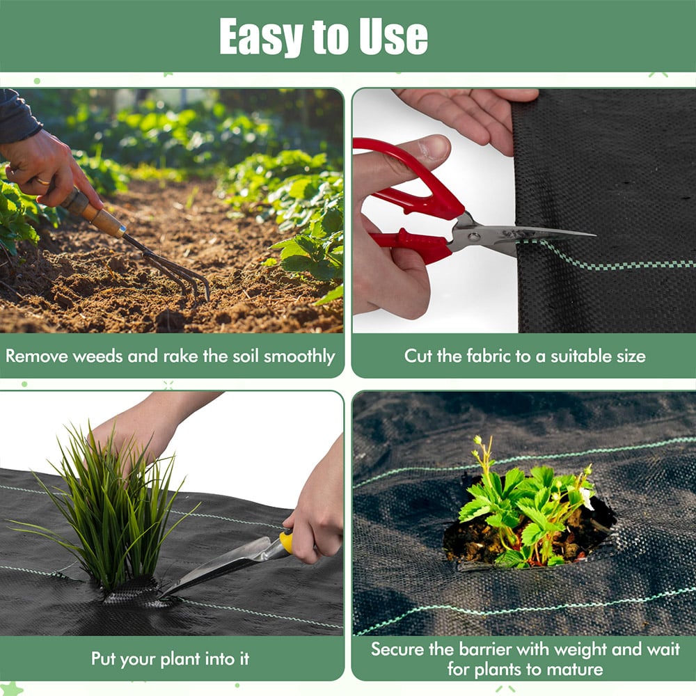 Costway Garden Weed Barrier Fabric 3.5Oz 1 x 50m Image 5