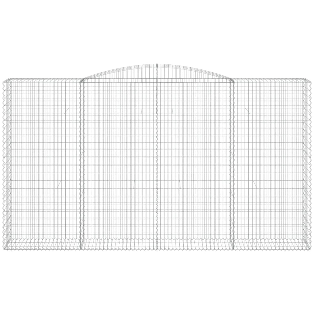 vidaXL Silver Galvanised Iron Gabion Basket 400 x 50 x 220/240cm Image 2
