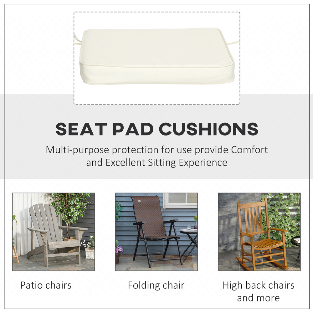 Outsunny White Dining Chair Seat Pad Cushion 42 x 42cm 6 Pack Image 6