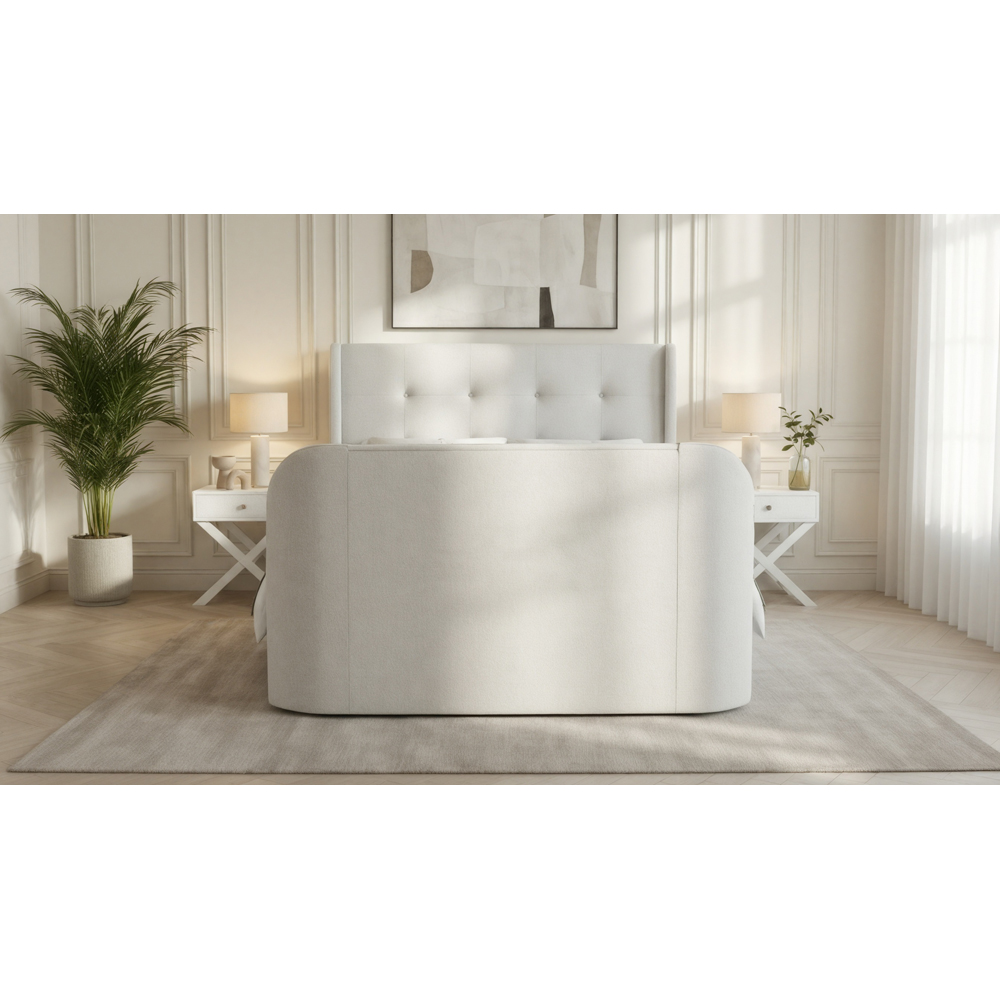Webb Daniels MediaMax Double Natural Fabric Ottoman Media TV Bed with 4.1 Soundbar Image 5