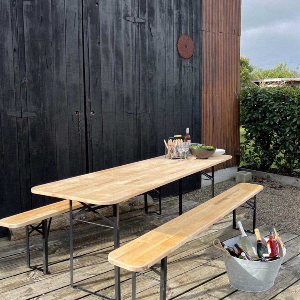 Fallen Fruits Black Folding Garden Beer Table Image 4